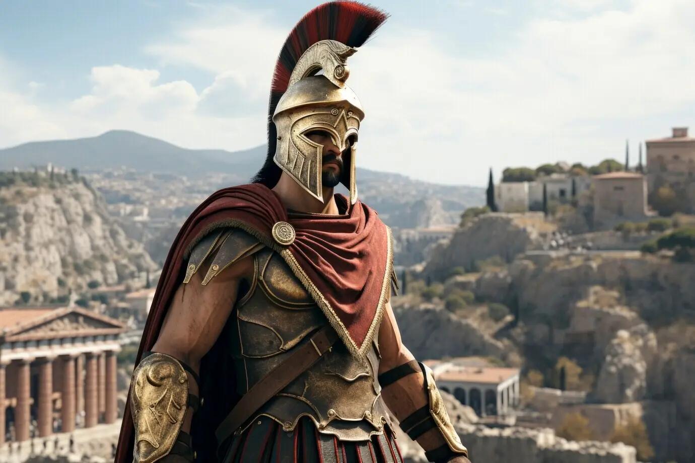 Krieger des antiken Römischen Reiches mit Helm